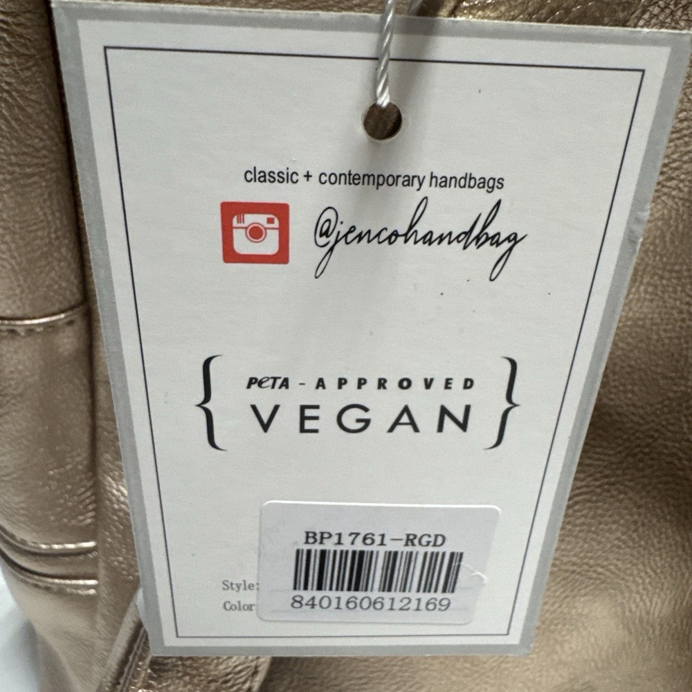 Jen & Co Blake Vegan Leather Backpack, Rose Gold, Adjustable Straps, NWT - Picture 3 of 5
